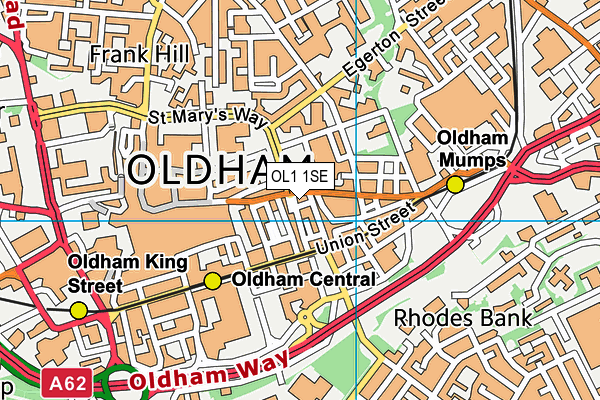 OL1 1SE map - OS VectorMap District (Ordnance Survey) OL1 1SE map - OS VectorMap District (Ordnance Survey)