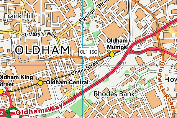 OL1 1SG map - OS VectorMap District (Ordnance Survey) OL1 1SG map - OS VectorMap District (Ordnance Survey)