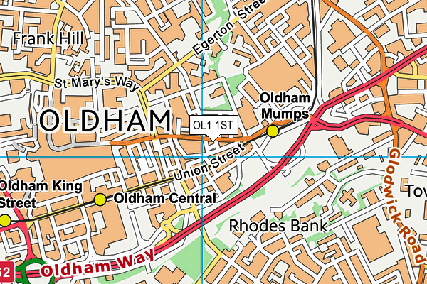 OL1 1ST map - OS VectorMap District (Ordnance Survey) OL1 1ST map - OS VectorMap District (Ordnance Survey)