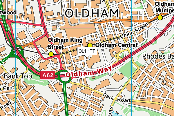 OL1 1TT map - OS VectorMap District (Ordnance Survey) OL1 1TT map - OS VectorMap District (Ordnance Survey)