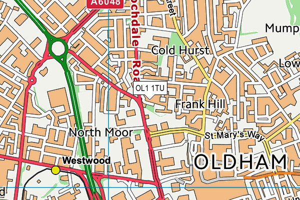 OL1 1TU map - OS VectorMap District (Ordnance Survey) OL1 1TU map - OS VectorMap District (Ordnance Survey)
