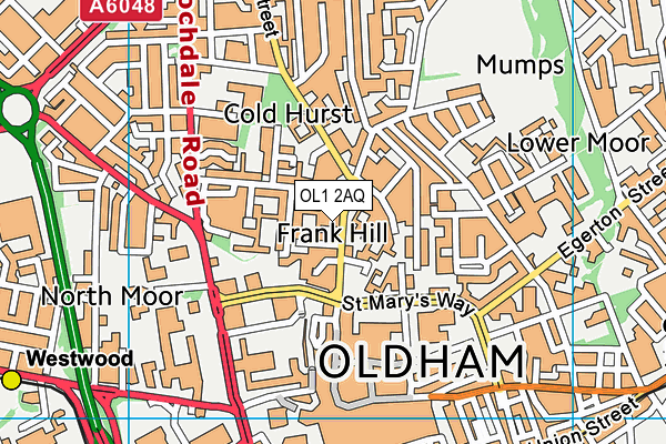 OL1 2AQ map - OS VectorMap District (Ordnance Survey) OL1 2AQ map - OS VectorMap District (Ordnance Survey)