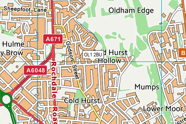OL1 2BU map - OS VectorMap District (Ordnance Survey) OL1 2BU map - OS VectorMap District (Ordnance Survey)