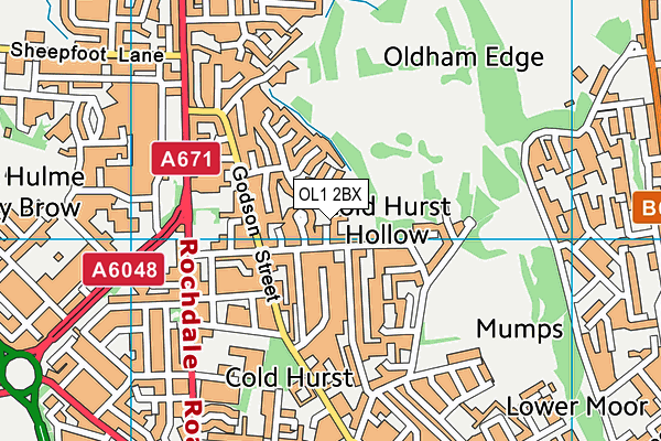 OL1 2BX map - OS VectorMap District (Ordnance Survey) OL1 2BX map - OS VectorMap District (Ordnance Survey)