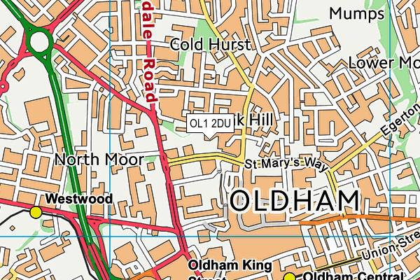 OL1 2DU map - OS VectorMap District (Ordnance Survey) OL1 2DU map - OS VectorMap District (Ordnance Survey)