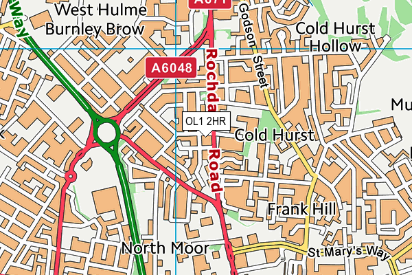 OL1 2HR map - OS VectorMap District (Ordnance Survey) OL1 2HR map - OS VectorMap District (Ordnance Survey)
