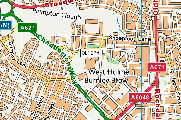 OL1 2PH map - OS VectorMap District (Ordnance Survey) OL1 2PH map - OS VectorMap District (Ordnance Survey)