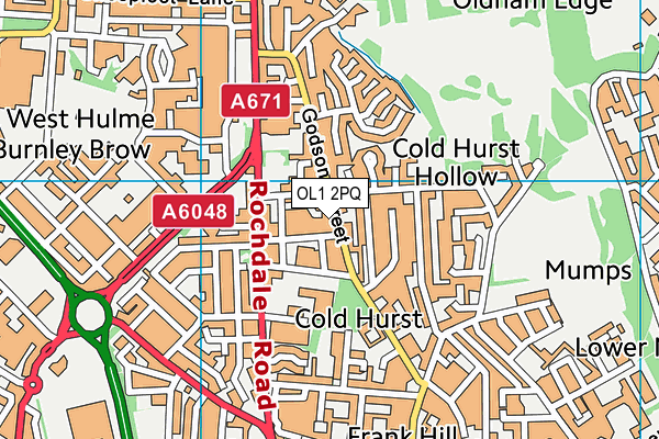 OL1 2PQ map - OS VectorMap District (Ordnance Survey) OL1 2PQ map - OS VectorMap District (Ordnance Survey)