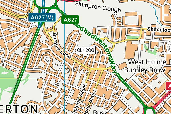 OL1 2QG map - OS VectorMap District (Ordnance Survey) OL1 2QG map - OS VectorMap District (Ordnance Survey)