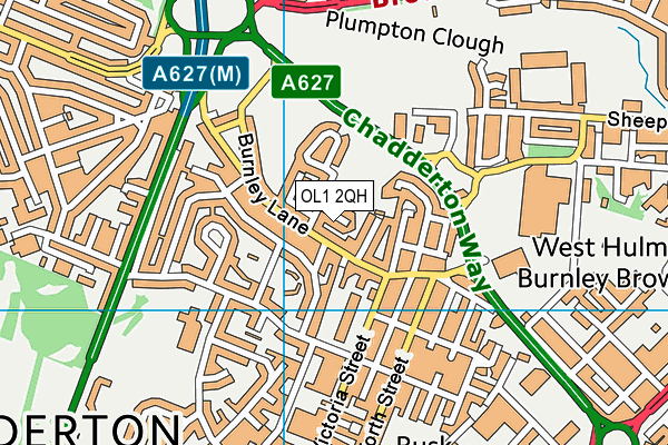 OL1 2QH map - OS VectorMap District (Ordnance Survey) OL1 2QH map - OS VectorMap District (Ordnance Survey)