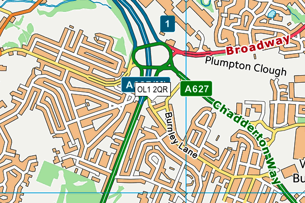 OL1 2QR map - OS VectorMap District (Ordnance Survey) OL1 2QR map - OS VectorMap District (Ordnance Survey)