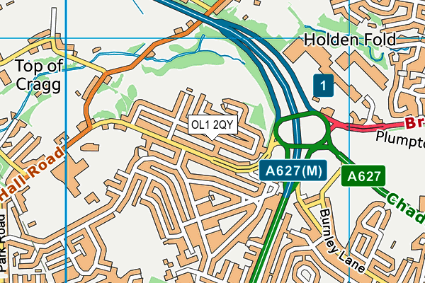 OL1 2QY map - OS VectorMap District (Ordnance Survey) OL1 2QY map - OS VectorMap District (Ordnance Survey)