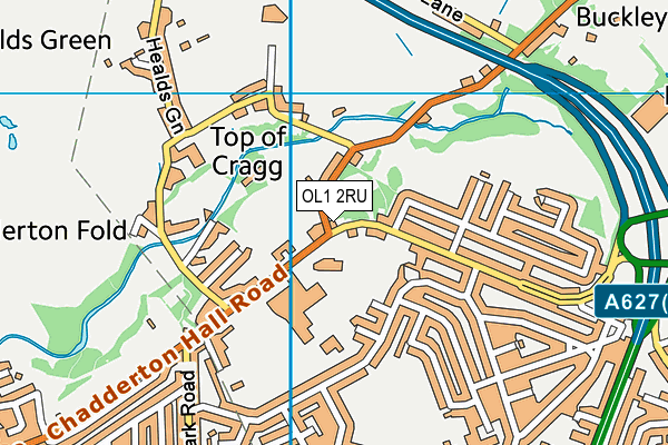 OL1 2RU map - OS VectorMap District (Ordnance Survey) OL1 2RU map - OS VectorMap District (Ordnance Survey)