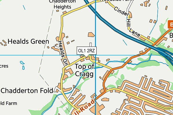 OL1 2RZ map - OS VectorMap District (Ordnance Survey) OL1 2RZ map - OS VectorMap District (Ordnance Survey)