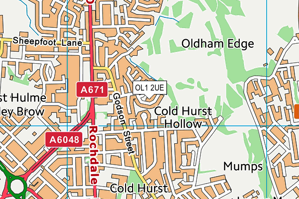 OL1 2UE map - OS VectorMap District (Ordnance Survey) OL1 2UE map - OS VectorMap District (Ordnance Survey)