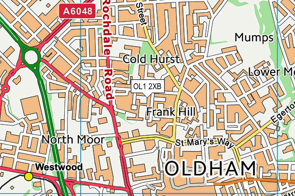 OL1 2XB map - OS VectorMap District (Ordnance Survey) OL1 2XB map - OS VectorMap District (Ordnance Survey)
