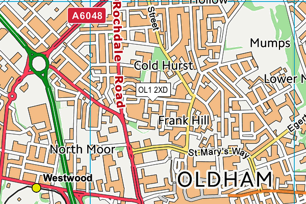 OL1 2XD map - OS VectorMap District (Ordnance Survey) OL1 2XD map - OS VectorMap District (Ordnance Survey)