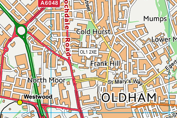 OL1 2XE map - OS VectorMap District (Ordnance Survey) OL1 2XE map - OS VectorMap District (Ordnance Survey)