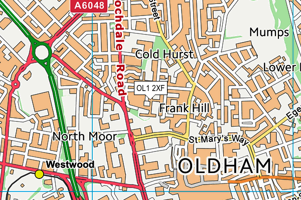 OL1 2XF map - OS VectorMap District (Ordnance Survey) OL1 2XF map - OS VectorMap District (Ordnance Survey)