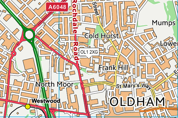 OL1 2XG map - OS VectorMap District (Ordnance Survey) OL1 2XG map - OS VectorMap District (Ordnance Survey)