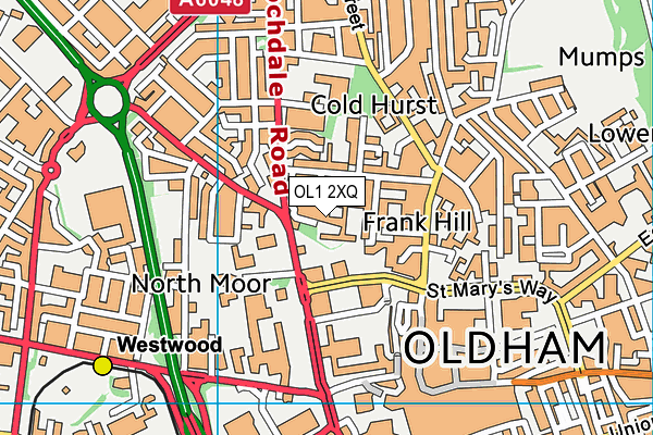OL1 2XQ map - OS VectorMap District (Ordnance Survey) OL1 2XQ map - OS VectorMap District (Ordnance Survey)
