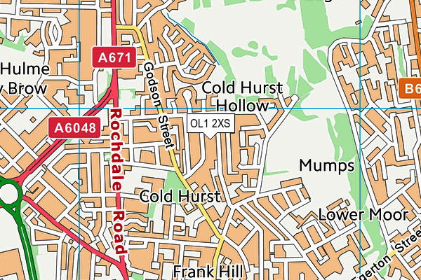 OL1 2XS map - OS VectorMap District (Ordnance Survey) OL1 2XS map - OS VectorMap District (Ordnance Survey)