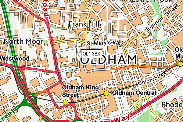OL1 3BX map - OS VectorMap District (Ordnance Survey) OL1 3BX map - OS VectorMap District (Ordnance Survey)