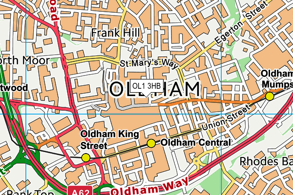 OL1 3HB map - OS VectorMap District (Ordnance Survey) OL1 3HB map - OS VectorMap District (Ordnance Survey)