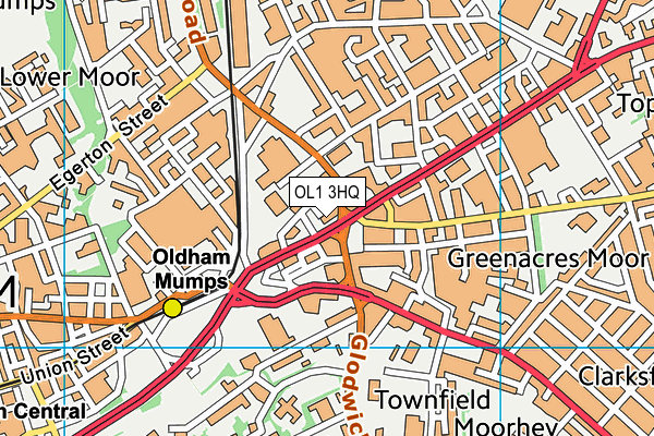 OL1 3HQ map - OS VectorMap District (Ordnance Survey) OL1 3HQ map - OS VectorMap District (Ordnance Survey)