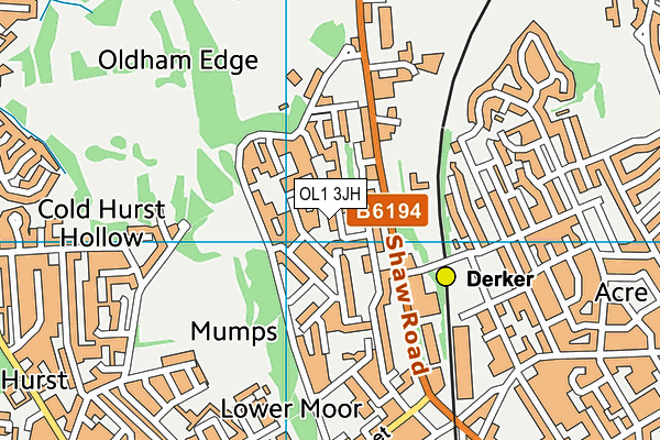 OL1 3JH map - OS VectorMap District (Ordnance Survey) OL1 3JH map - OS VectorMap District (Ordnance Survey)