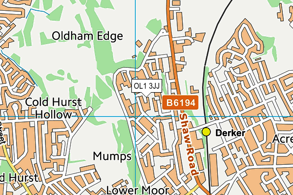 OL1 3JJ map - OS VectorMap District (Ordnance Survey) OL1 3JJ map - OS VectorMap District (Ordnance Survey)