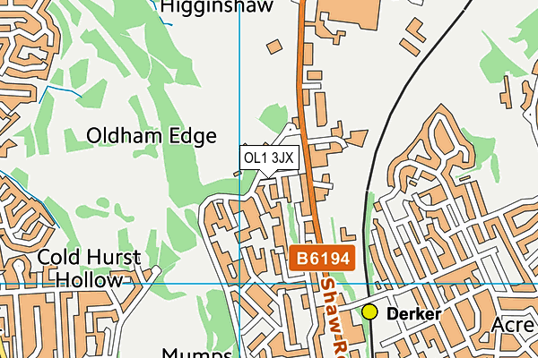 OL1 3JX map - OS VectorMap District (Ordnance Survey) OL1 3JX map - OS VectorMap District (Ordnance Survey)