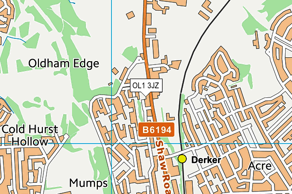 OL1 3JZ map - OS VectorMap District (Ordnance Survey) OL1 3JZ map - OS VectorMap District (Ordnance Survey)
