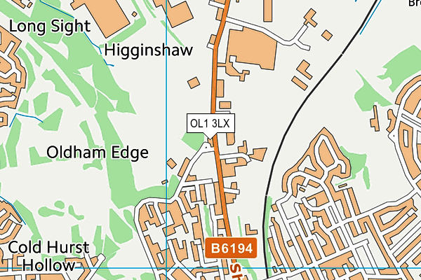 OL1 3LX map - OS VectorMap District (Ordnance Survey) OL1 3LX map - OS VectorMap District (Ordnance Survey)