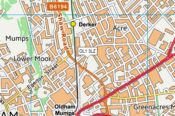 OL1 3LZ map - OS VectorMap District (Ordnance Survey) OL1 3LZ map - OS VectorMap District (Ordnance Survey)