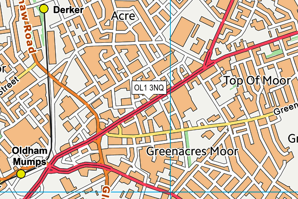 OL1 3NQ map - OS VectorMap District (Ordnance Survey) OL1 3NQ map - OS VectorMap District (Ordnance Survey)