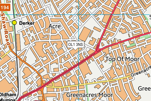 OL1 3NS map - OS VectorMap District (Ordnance Survey) OL1 3NS map - OS VectorMap District (Ordnance Survey)