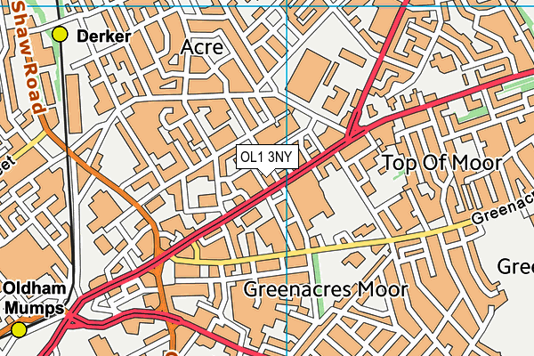 OL1 3NY map - OS VectorMap District (Ordnance Survey) OL1 3NY map - OS VectorMap District (Ordnance Survey)