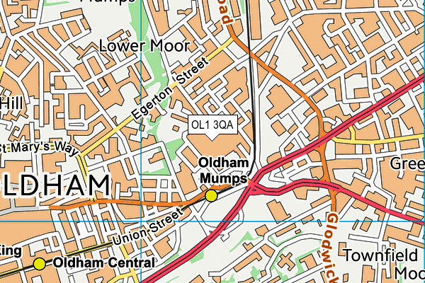 OL1 3QA map - OS VectorMap District (Ordnance Survey) OL1 3QA map - OS VectorMap District (Ordnance Survey)