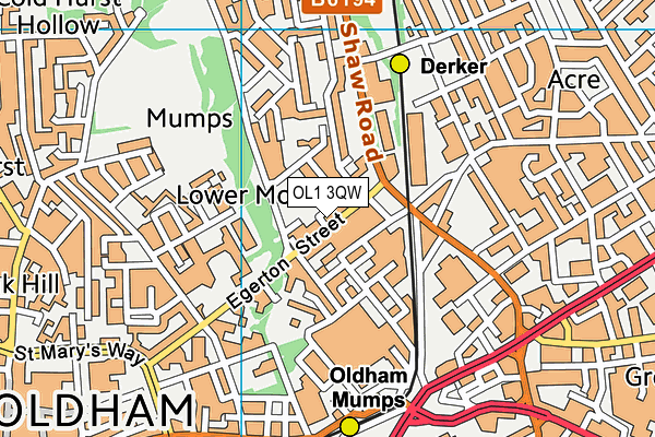 OL1 3QW map - OS VectorMap District (Ordnance Survey) OL1 3QW map - OS VectorMap District (Ordnance Survey)