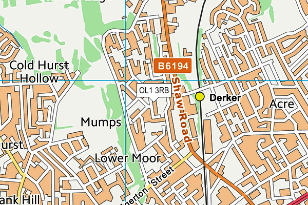 OL1 3RB map - OS VectorMap District (Ordnance Survey) OL1 3RB map - OS VectorMap District (Ordnance Survey)
