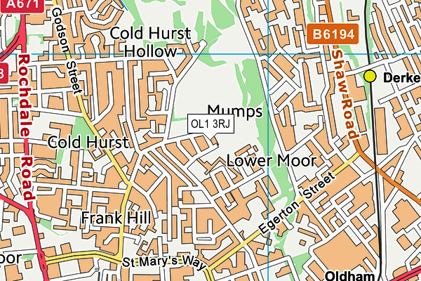 OL1 3RJ map - OS VectorMap District (Ordnance Survey) OL1 3RJ map - OS VectorMap District (Ordnance Survey)