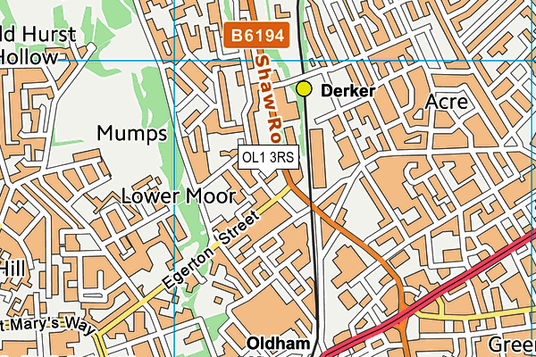 OL1 3RS map - OS VectorMap District (Ordnance Survey) OL1 3RS map - OS VectorMap District (Ordnance Survey)