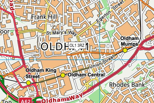 OL1 3RZ map - OS VectorMap District (Ordnance Survey) OL1 3RZ map - OS VectorMap District (Ordnance Survey)