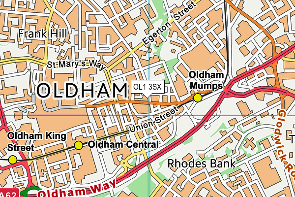OL1 3SX map - OS VectorMap District (Ordnance Survey) OL1 3SX map - OS VectorMap District (Ordnance Survey)