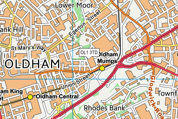 OL1 3TD map - OS VectorMap District (Ordnance Survey) OL1 3TD map - OS VectorMap District (Ordnance Survey)