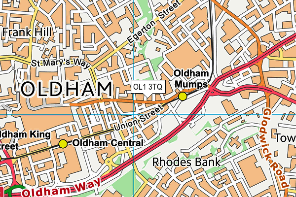 OL1 3TQ map - OS VectorMap District (Ordnance Survey) OL1 3TQ map - OS VectorMap District (Ordnance Survey)