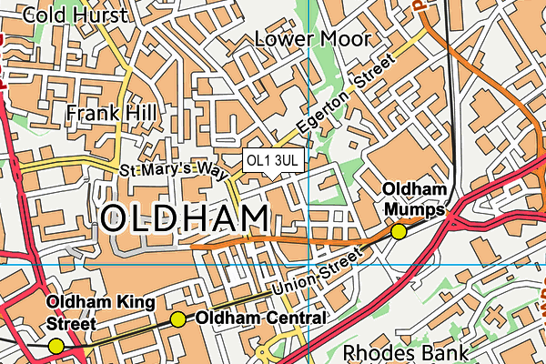 OL1 3UL map - OS VectorMap District (Ordnance Survey) OL1 3UL map - OS VectorMap District (Ordnance Survey)