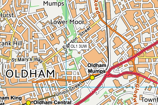OL1 3UW map - OS VectorMap District (Ordnance Survey) OL1 3UW map - OS VectorMap District (Ordnance Survey)
