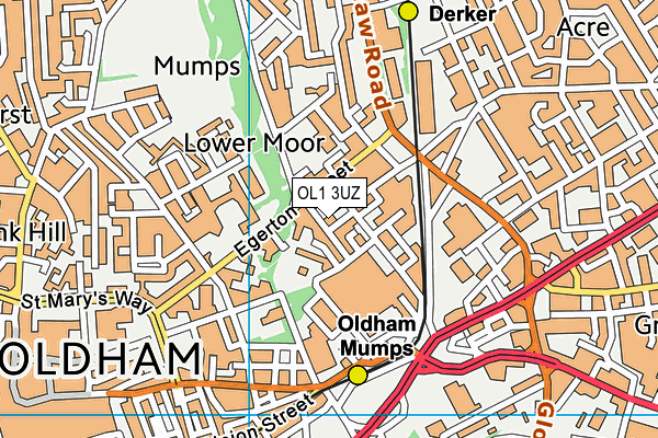 OL1 3UZ map - OS VectorMap District (Ordnance Survey) OL1 3UZ map - OS VectorMap District (Ordnance Survey)